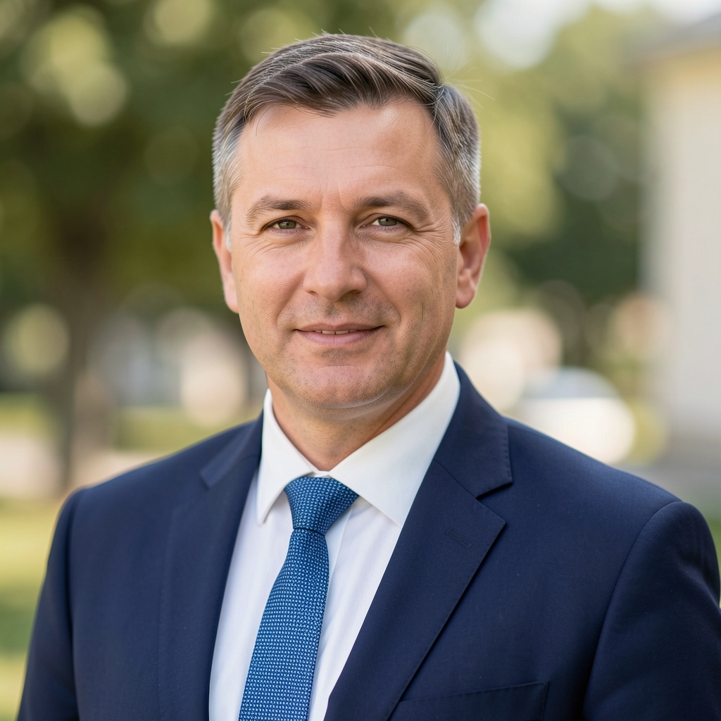 Марко Вуковић — главни уредник Petrel информативно-аналитичког портала, мушкарац средних година у пословном издању